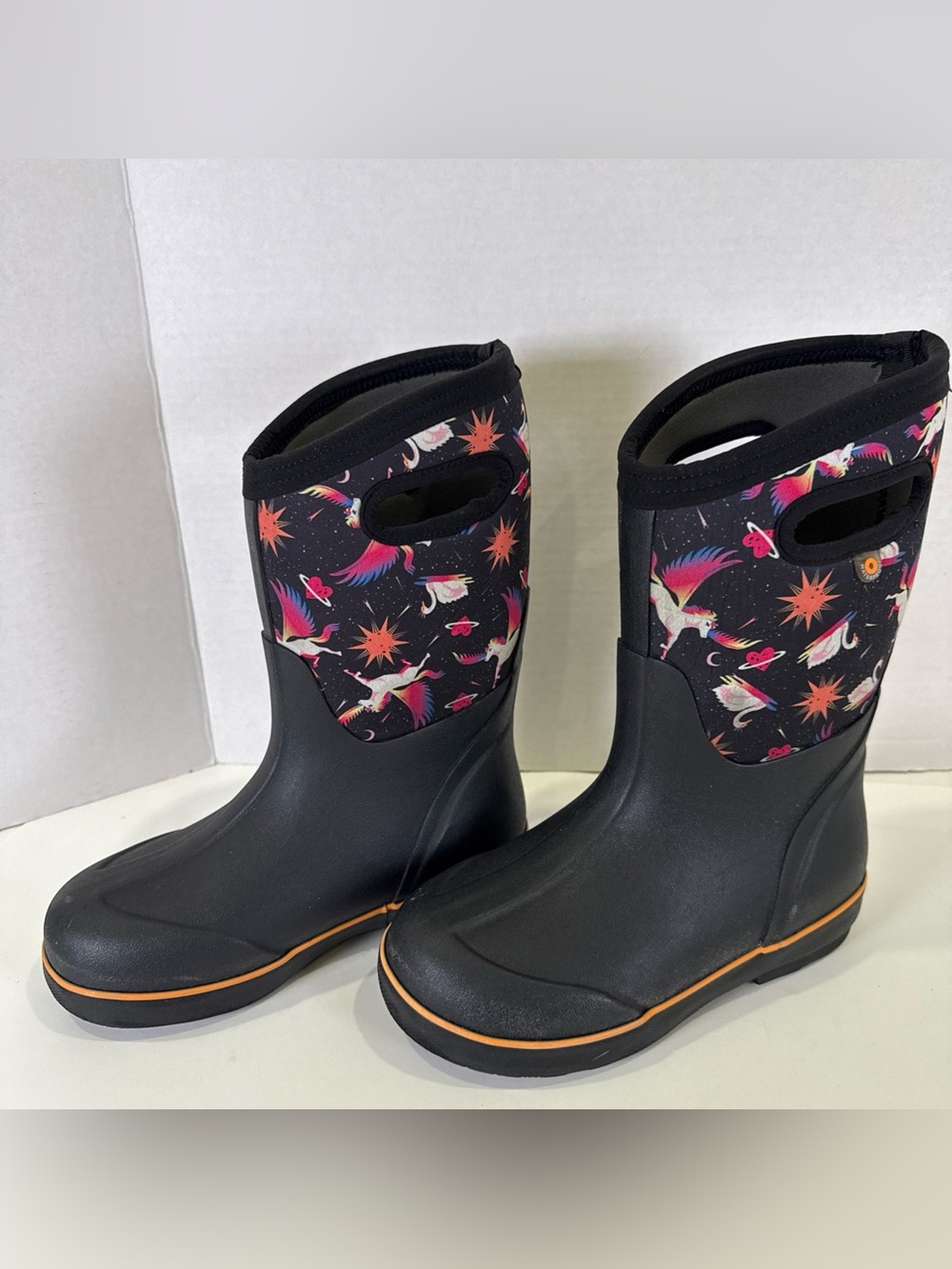 Bogs Kids Classic II S-PEG Pegasus Black Waterproof High Boots Youth Size 3
